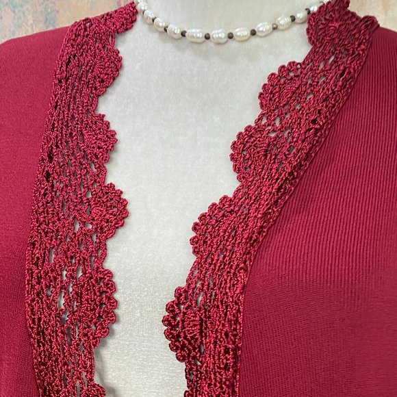 📌Joshep A. Cute Cardigan with Crochet Edges - Picture 11 of 13